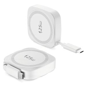 フリーダム FUSB-QI2225WH マグネットQi2.2 25W規格対応巻き取り式ワイヤレス充電器 ホワイト