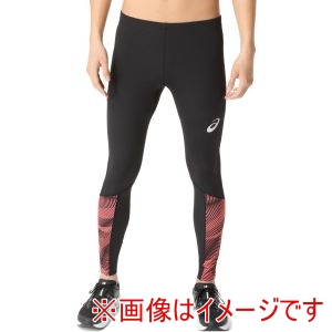 アシックス ASICS アシックス 2091A759 グラフィックロングタイツ パフォーマンスブラックxサンライズレッド XS