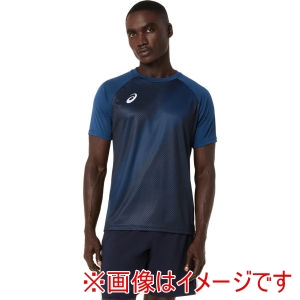 アシックス ASICS アシックス 2101A348 プラクティスグラフィック半袖シャツ ミッドナイト XL