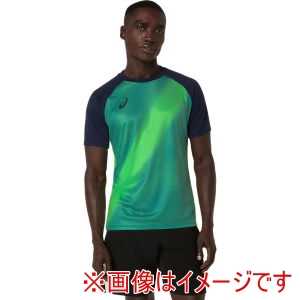 アシックス ASICS アシックス 2101A348 プラクティスグラフィック半袖シャツ グリーン S