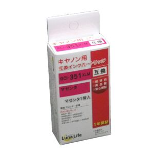 ワールドビジネスサプライ Luna Life キヤノン用 互換インクカートリッジ BCI-351XLM マゼンタ LN CA351M