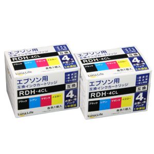 ルナライフ Luna Life ルナライフ エプソン用 RDH-4CL 互換インクカートリッジ 4本セット×2個パック