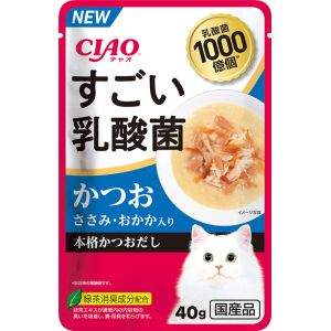 いなばペットフード いなば チャオ すごい乳酸菌 パウチ かつお ささみ おかか入り 40g 321550 CIAO