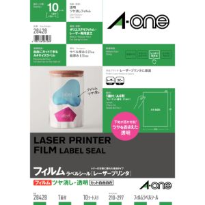 エーワン Aone エーワン 28428 レーザープリンタラベル透明艶消し10枚入