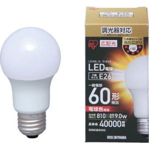 アイリスオーヤマ アイリスオーヤマ LDA9L-G/D-6V2 LED電球 調光 E26 広配光 60形相当 電球色
