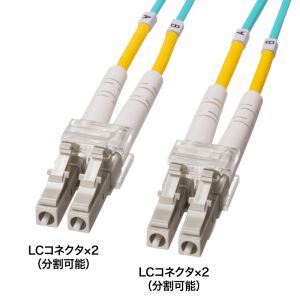 サンワサプライ SANWA SUPPLY サンワサプライ HKB-OM4LCLC-02 メガネ型光ファイバケーブル マルチ50ミクロン mOM4 LC×2-LC×2 2m