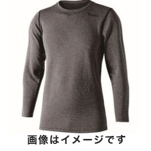 おたふく手袋 OTAFUKU おたふく手袋 JW-180-39-L BT デュアルブラッシュド ヘビーウェイト クルーネックシャツ グレー/ブラック L