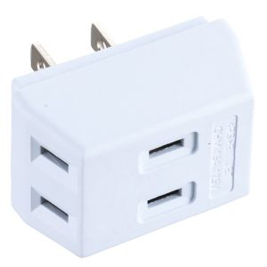 オーム電機 OHM オーム電機 3個口 トリプルタップ ホワイト 00-1817 HS-TM3SA1-W