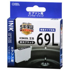 オーム電機 OHM オーム電機 エプソン互換 ICBK69L 顔料ブラック 01-4126 INK-E69LB-BK