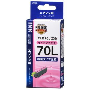 オーム電機 OHM オーム電機 エプソン互換 ICLM70L 染料ライトマゼンタ 01-4136 INK-E70LB-LM