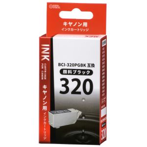 オーム電機 OHM オーム電機 キヤノン互換 BCI-320PGBK 顔料ブラック 01-4145 INK-C320B-BK