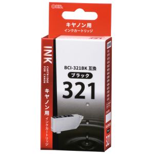 オーム電機 OHM オーム電機 キヤノン互換 BCI-321BK 染料ブラック 01-4146 INK-C321B-BK