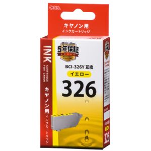 オーム電機 OHM オーム電機 キヤノン互換 BCI-326Y 染料イエロー 01-4155 INK-C326B-Y