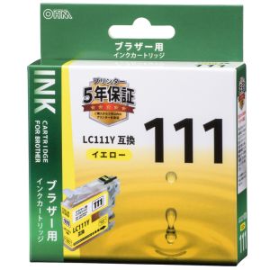 オーム電機 OHM オーム電機 INK-B111B-Y ブラザー互換 LC111Y 染料イエロー 01-4185
