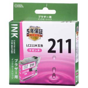 オーム電機 OHM オーム電機 ブラザー互換 LC211M 染料マゼンタ 01-4272 INK-B211B-M