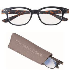 名古屋眼鏡 名古屋眼鏡 カラフルック 5561 +0.50 ブラック/デミ ブルーライトカット 老眼鏡 シニアグラス